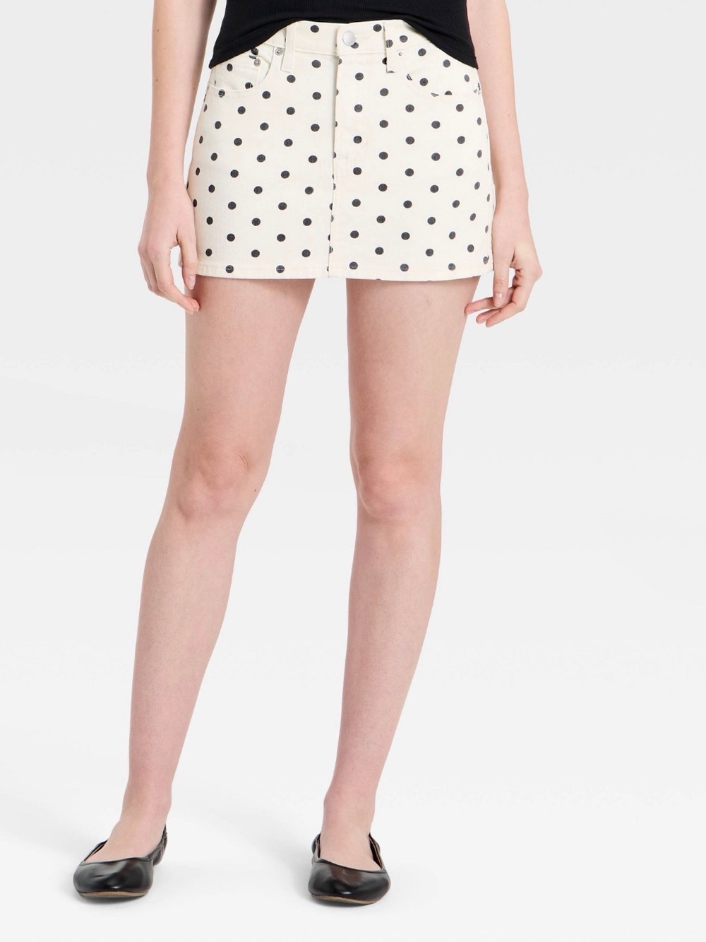Universal Thread White Denim Polka Dot Mini Shorts